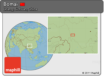 Savanna Style Location Map of Bomai