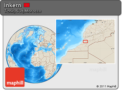 Shaded Relief Location Map of Inkern
