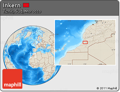 Shaded Relief Location Map of Inkern
