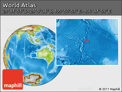 Physical Location Map of the Area around 29° 25' 43" S, 106° 19' 29" E