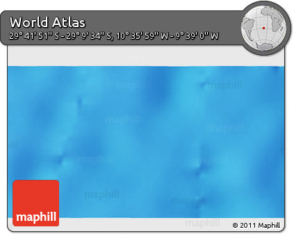 Physical 3D Map of the Area around 29° 25' 43" S, 10° 7' 30" W