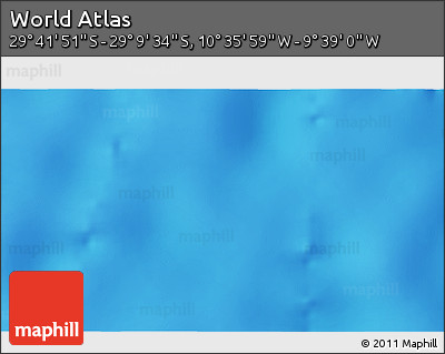 Physical 3D Map of the Area around 29° 25' 43" S, 10° 7' 30" W