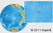 Physical Location Map of the area around 29° 25' 43" S, 110° 25' 30" W