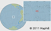 Savanna Style Location Map of the area around 29° 25' 43" S, 110° 25' 30" W, hill shading