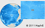 Shaded Relief Location Map of the area around 29° 25' 43" S, 111° 16' 30" W