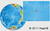 Physical Location Map of the area around 29° 25' 43" S, 112° 7' 30" W