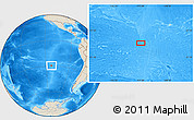 Shaded Relief Location Map of the area around 29° 25' 43" S, 112° 58' 29" W