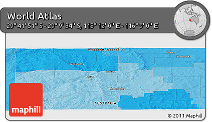 Political Panoramic Map of the Area around 29° 25' 43" S, 115° 40' 30" E