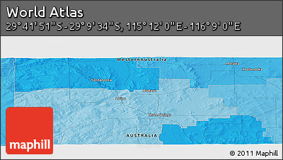Political Panoramic Map of the Area around 29° 25' 43" S, 115° 40' 30" E