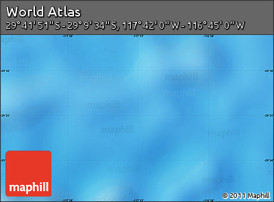 Physical Map of the Area around 29° 25' 43" S, 117° 13' 29" W