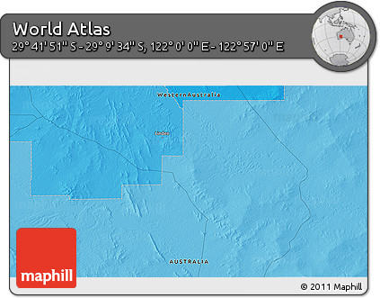 Political 3D Map of the Area around 29° 25' 43" S, 122° 28' 29" E