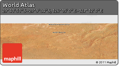 Satellite Panoramic Map of the Area around 29° 25' 43" S, 126° 43' 29" E