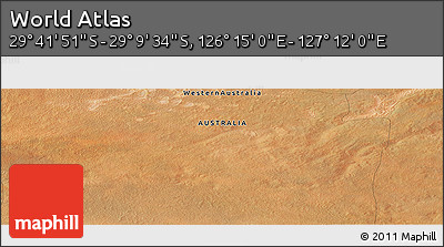Satellite Panoramic Map of the Area around 29° 25' 43" S, 126° 43' 29" E
