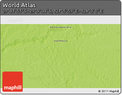 Physical 3D Map of the Area around 29° 25' 43" S, 127° 34' 30" E