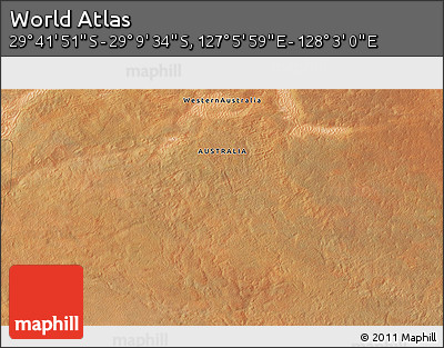 Satellite 3D Map of the Area around 29° 25' 43" S, 127° 34' 30" E