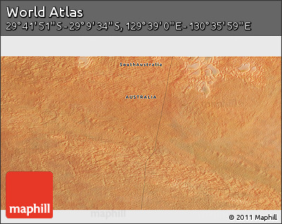 Satellite 3D Map of the Area around 29° 25' 43" S, 130° 7' 30" E
