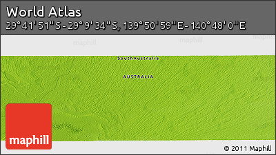 Physical Panoramic Map of the Area around 29° 25' 43" S, 140° 19' 29" E