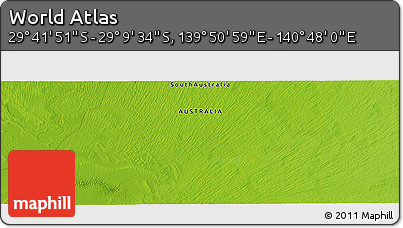 Physical Panoramic Map of the Area around 29° 25' 43" S, 140° 19' 29" E