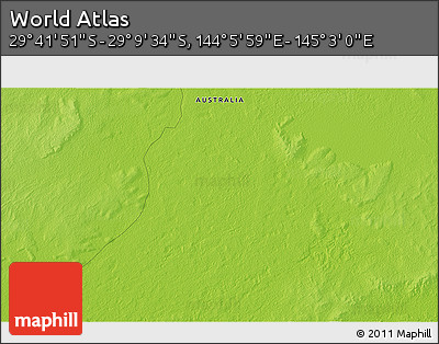 Physical 3D Map of the Area around 29° 25' 43" S, 144° 34' 29" E