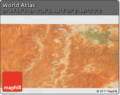 Satellite 3D Map of the Area around 29° 25' 43" S, 144° 34' 29" E