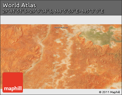 Satellite 3D Map of the Area around 29° 25' 43" S, 144° 34' 29" E