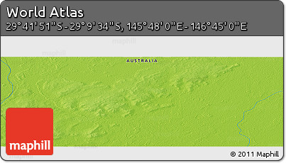 Physical Panoramic Map of the Area around 29° 25' 43" S, 146° 16' 30" E