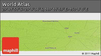 Physical Panoramic Map of the Area around 29° 25' 43" S, 149° 40' 30" E