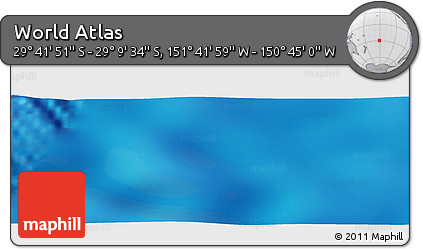 Physical Panoramic Map of the Area around 29° 25' 43" S, 151° 13' 29" W