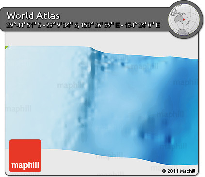 Physical 3D Map of the Area around 29° 25' 43" S, 153° 55' 30" E