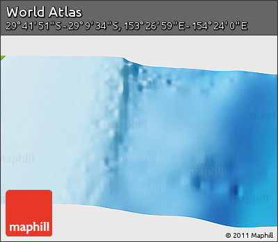 Physical 3D Map of the Area around 29° 25' 43" S, 153° 55' 30" E