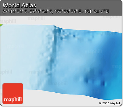 Physical 3D Map of the Area around 29° 25' 43" S, 153° 55' 30" E