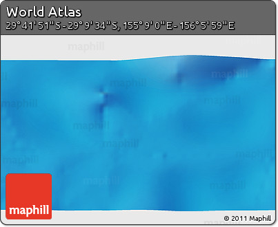 Physical 3D Map of the Area around 29° 25' 43" S, 155° 37' 30" E