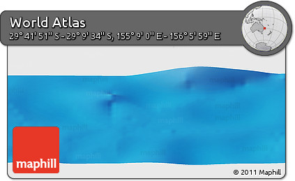 Physical Panoramic Map of the Area around 29° 25' 43" S, 155° 37' 30" E