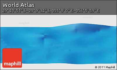 Physical Panoramic Map of the Area around 29° 25' 43" S, 155° 37' 30" E