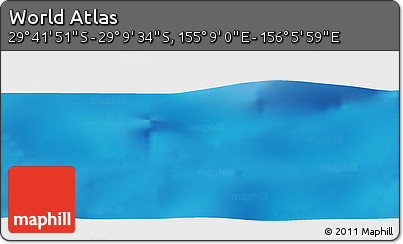 Physical Panoramic Map of the Area around 29° 25' 43" S, 155° 37' 30" E