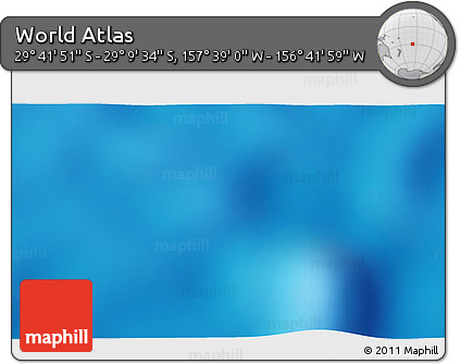 Shaded Relief 3D Map of the Area around 29° 25' 43" S, 157° 10' 30" W