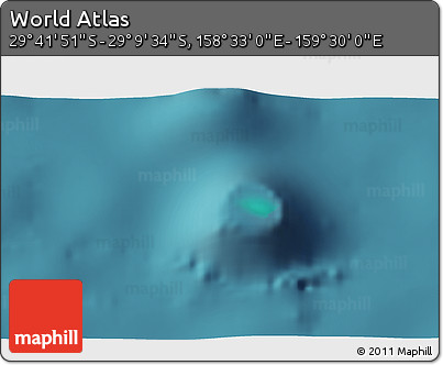 Satellite 3D Map of the Area around 29° 25' 43" S, 159° 1' 30" E