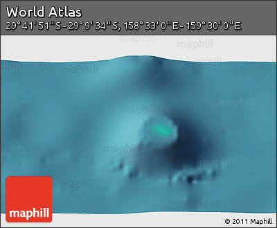 Satellite 3D Map of the Area around 29° 25' 43" S, 159° 1' 30" E