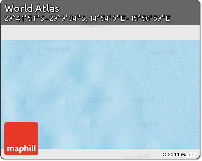 Physical 3D Map of the Area around 29° 25' 43" S, 15° 22' 30" E