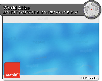 Physical 3D Map of the Area around 29° 25' 43" S, 15° 13' 29" W