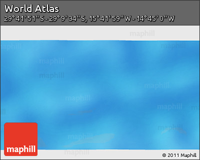 Physical 3D Map of the Area around 29° 25' 43" S, 15° 13' 29" W