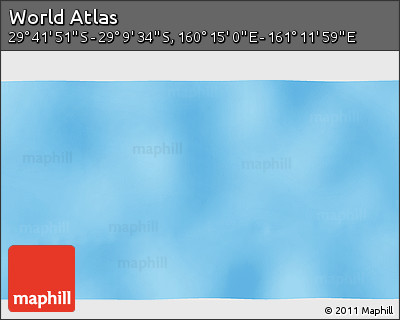 Political 3D Map of the Area around 29° 25' 43" S, 160° 43' 29" E