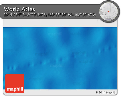 Physical 3D Map of the Area around 29° 25' 43" S, 163° 7' 30" W