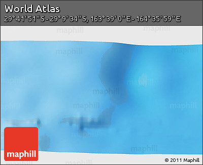 Physical 3D Map of the Area around 29° 25' 43" S, 164° 7' 30" E