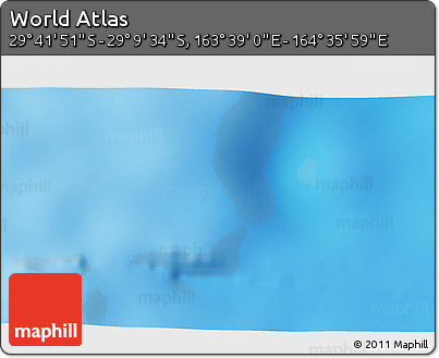 Physical 3D Map of the Area around 29° 25' 43" S, 164° 7' 30" E