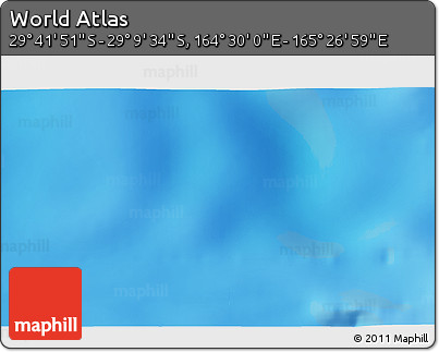 Physical 3D Map of the Area around 29° 25' 43" S, 164° 58' 29" E