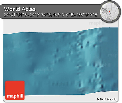 Satellite 3D Map of the Area around 29° 25' 43" S, 167° 31' 30" E