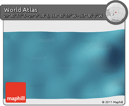 Satellite 3D Map of the Area around 29° 25' 43" S, 168° 13' 29" W