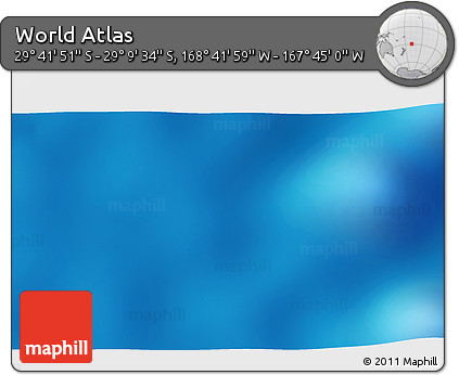 Shaded Relief 3D Map of the Area around 29° 25' 43" S, 168° 13' 29" W