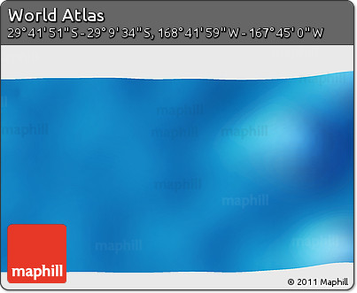 Shaded Relief 3D Map of the Area around 29° 25' 43" S, 168° 13' 29" W